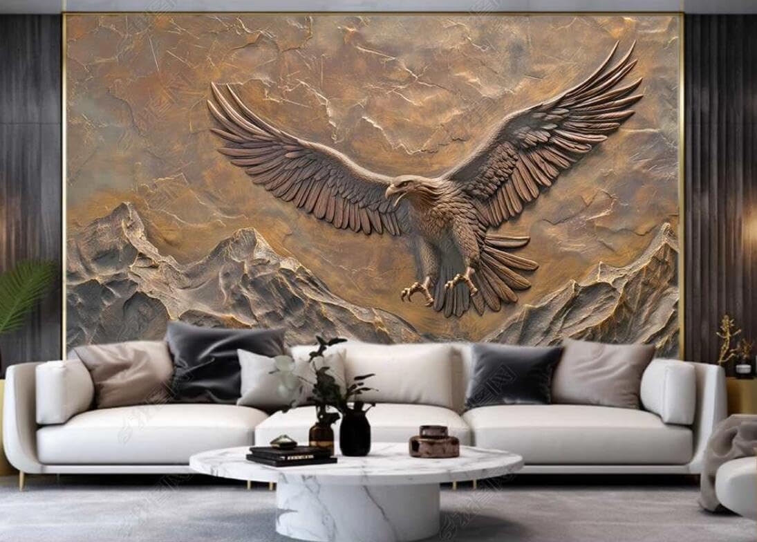 Amazon | 写真の壁紙-壁画 銅のレリーフの鷲 テレビの背景、リビング